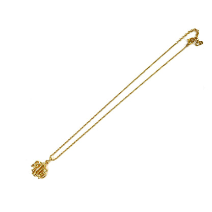 Christian Dior emblem motif necklace gold vintage old tditpk