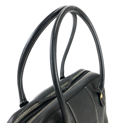 Christian Dior CD Stitch Handbag mini Boston bag Leather emboss Black v6n86k