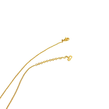 Christian Dior emblem motif necklace gold vintage old tditpk
