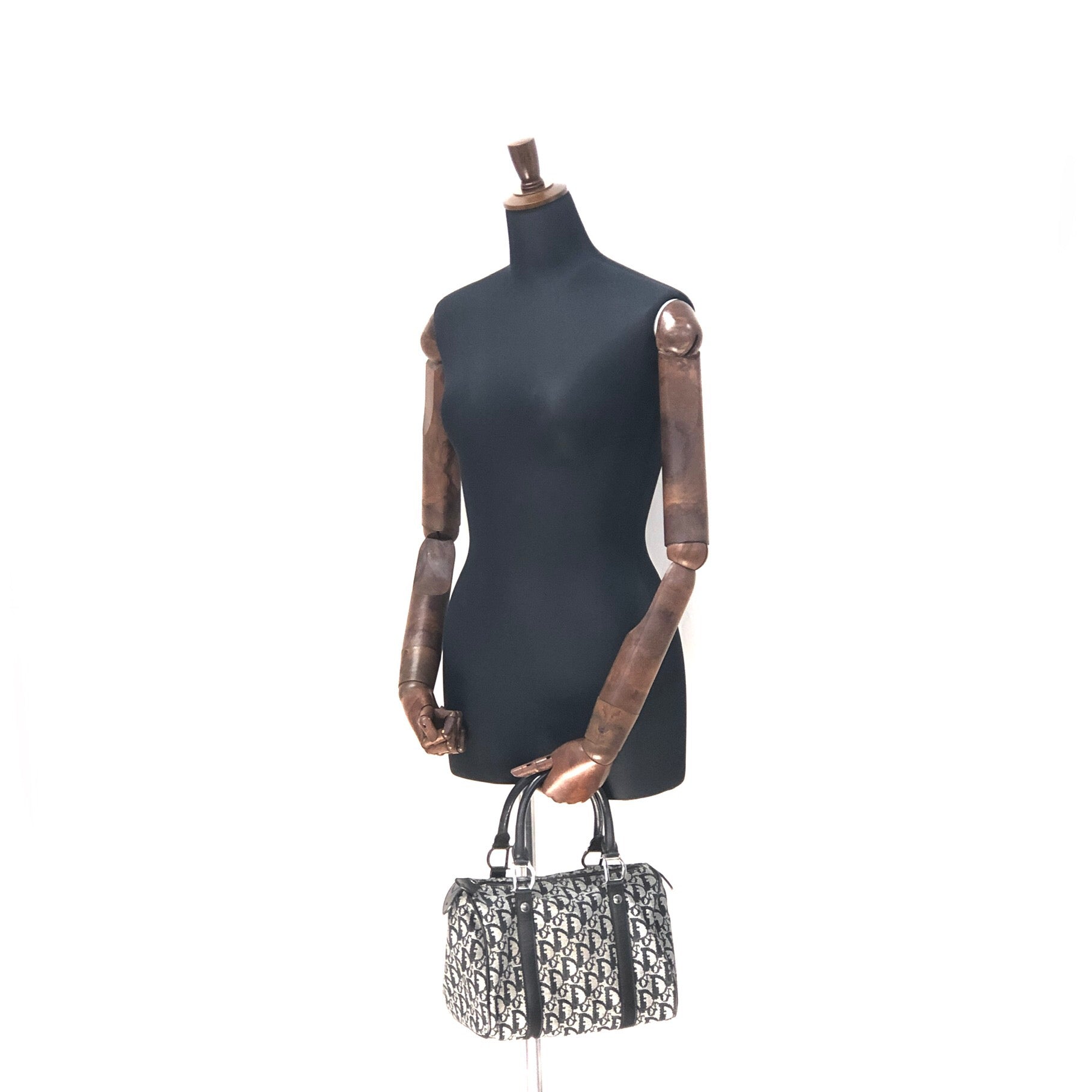 Christian Dior Trotter Jacquard Mini Bostonbag Handbag Black Vintage O –  VintageShop solo