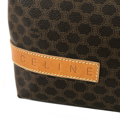 CELINE Macadam Handbag Vanitybag  minibag small Brown Vintage Old celine vcwwvc