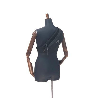 Prada Logo Plate Front Pocket Nylon sling bag Waist bag Shoulder bag Black Vintage cz3wj5