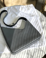 Load image into Gallery viewer, PRADA Leather Asymmetry Shoulder bag Gray Vintage Old axd7ri
