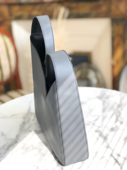 PRADA Leather Asymmetry Shoulder bag Gray Vintage Old axd7ri