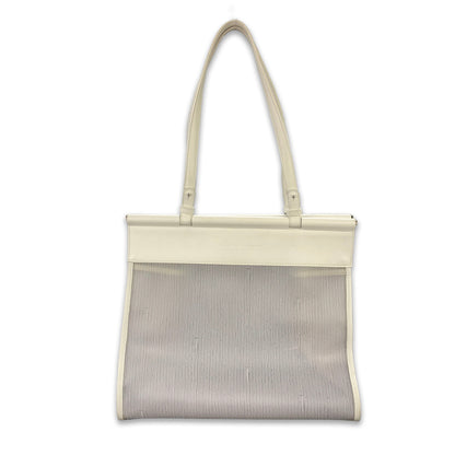 Salvatore Ferragamo 標誌浮雕透明包肩背包手提包白色復古舊 rwnbrc