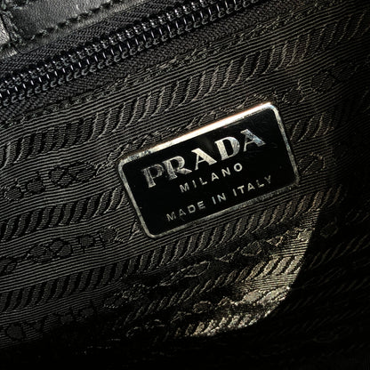 PRADA Leather Asymmetry Shoulder bag Gray Vintage Old axd7ri