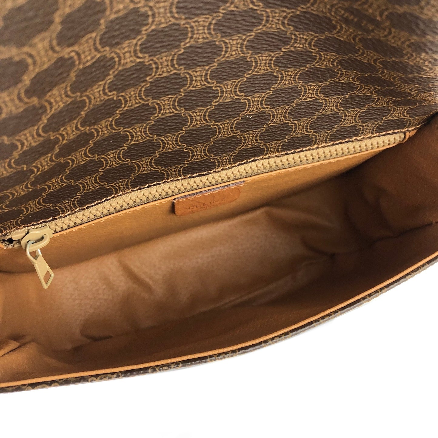 CELINE Macadam Flap Buckle Crossbody Shoulder bag Brown Vintage Old Celine 3m2bpx