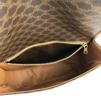 CELINE Macadam Flap Buckle Crossbody Shoulder bag Brown Vintage Old Celine 3m2bpx