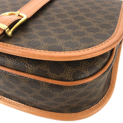 CELINE Macadam Flap Buckle Crossbody Shoulder bag Brown Vintage Old Celine 3m2bpx