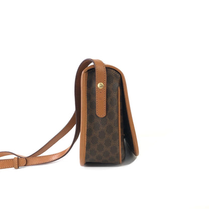 CELINE Macadam Flap Buckle Crossbody Shoulder bag Brown Vintage Old Celine 3m2bpx