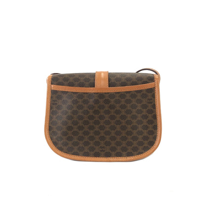 CELINE Macadam Flap Buckle Crossbody Shoulder bag Brown Vintage Old Celine 3m2bpx