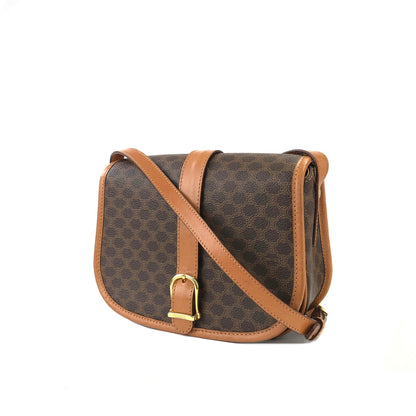 CELINE Macadam Flap Buckle Crossbody Shoulder bag Brown Vintage Old Celine 3m2bpx