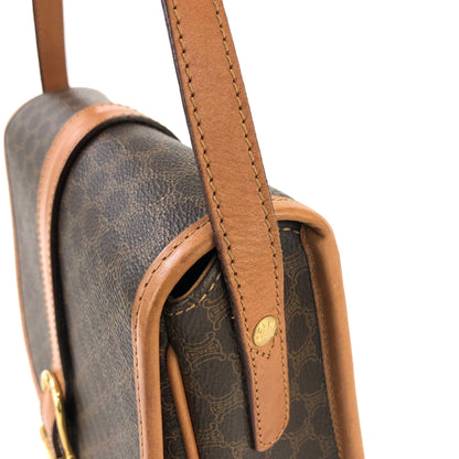 CELINE Macadam Flap Buckle Crossbody Shoulder bag Brown Vintage Old Celine 3m2bpx