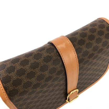 CELINE Macadam Flap Buckle Crossbody Shoulder bag Brown Vintage Old Celine 3m2bpx