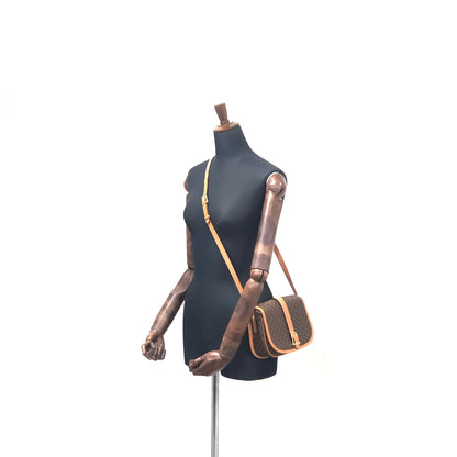 CELINE Macadam Flap Buckle Crossbody Shoulder bag Brown Vintage Old Celine 3m2bpx