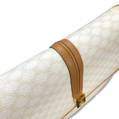 CELINE Macadam Blason Shoulder bag  White Old CELINE Vintage hd78ur