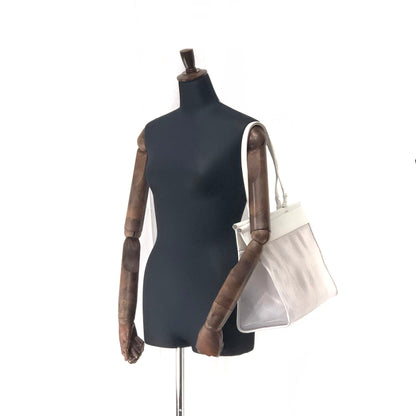 Salvatore Ferragamo 標誌浮雕透明包肩背包手提包白色復古舊 rwnbrc