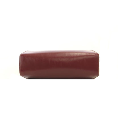 LOEWE logo embossed leather antique metal fittings shoulder bag wine red vintage old u24yeh