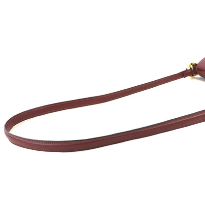 LOEWE logo embossed leather antique metal fittings shoulder bag wine red vintage old u24yeh