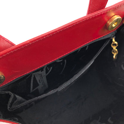 Salvatore Ferragamo Vala 絲帶皮革 2WAY 手提包 單肩包 紅色 復古 舊 ihppdc