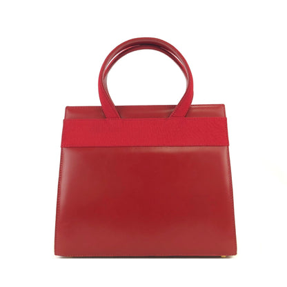 Salvatore Ferragamo Vala 絲帶皮革 2WAY 手提包 單肩包 紅色 復古 舊 ihppdc