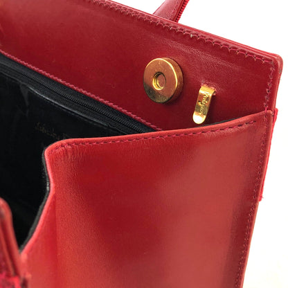 Salvatore Ferragamo Vala 絲帶皮革 2WAY 手提包 單肩包 紅色 復古 舊 ihppdc