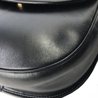 GUCCI Logo Leather Round Crossbody Shoulder bag Black Old gucci Vintage cby5c3