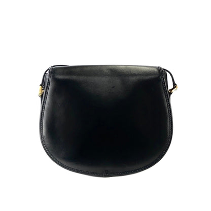 GUCCI Logo Leather Round Crossbody Shoulder bag Black Old gucci Vintage cby5c3