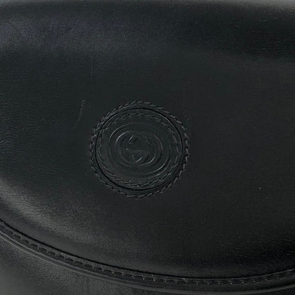 GUCCI Logo Leather Round Crossbody Shoulder bag Black Old gucci Vintage cby5c3