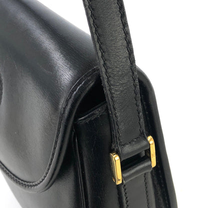 GUCCI Logo Leather Round Crossbody Shoulder bag Black Old gucci Vintage cby5c3