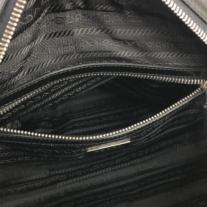 PRADA Big logo Nylon Shoulder bag Handbag Black Vintage Old fzeu5f