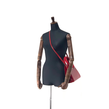 Salvatore Ferragamo Vala 絲帶皮革 2WAY 手提包 單肩包 紅色 復古 舊 ihppdc