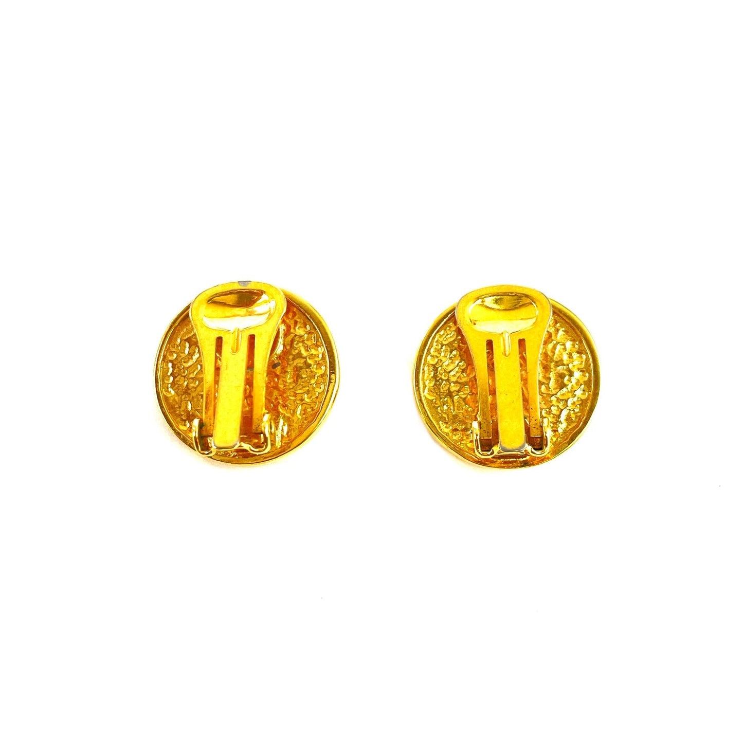 CELINE Starball Stone Circle Earrings Gold Vintage Old CELINE Accessories yvf22u