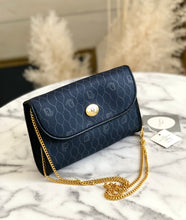 Load image into Gallery viewer, Christian Dior Logo Honeycomb Pattern Chain Crossbody Shoulderbag Navy Vintage Old pza5rt
