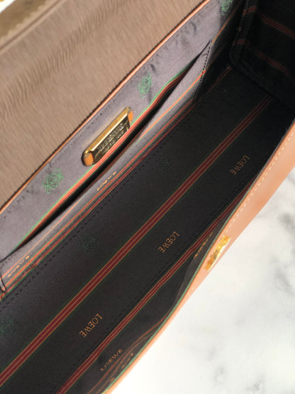 LOEWE Velazquez 手提包 化妝包 金屬手把 棕色 復古 舊 dkxkx5