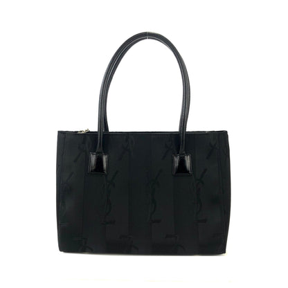 Yves Saint Laurent YSL logo Stripe Handbag Black Vintage Old YSL xn8hwi