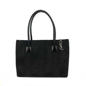 Yves Saint Laurent YSL logo Stripe Handbag Black Vintage Old YSL xn8hwi