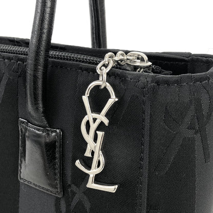 Yves Saint Laurent YSL logo Stripe Handbag Black Vintage Old YSL xn8hwi