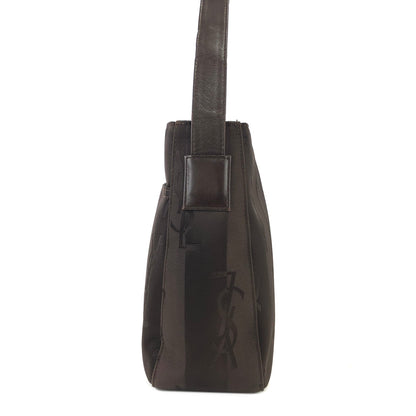 Yves Saint Laurent YSL logo Stripe Nylon Shoulder bag Black Vintage Old vrpv4g