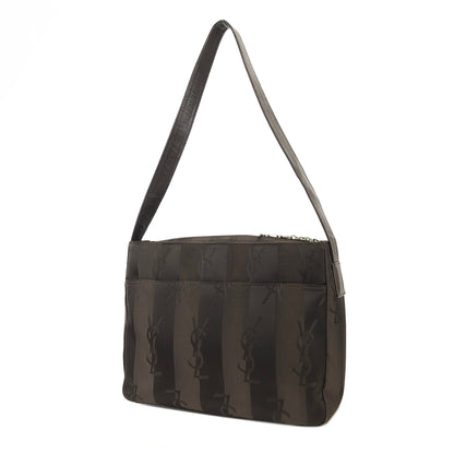 Yves Saint Laurent YSL logo Stripe Nylon Shoulder bag Black Vintage Old vrpv4g