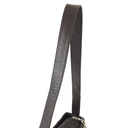 Yves Saint Laurent YSL logo Stripe Nylon Shoulder bag Black Vintage Old vrpv4g