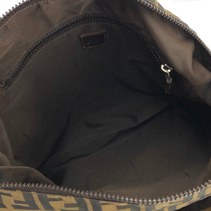 FENDI Zucca Front zipper Jacquard Shoulder bag Brown Vintage Old kkez6c