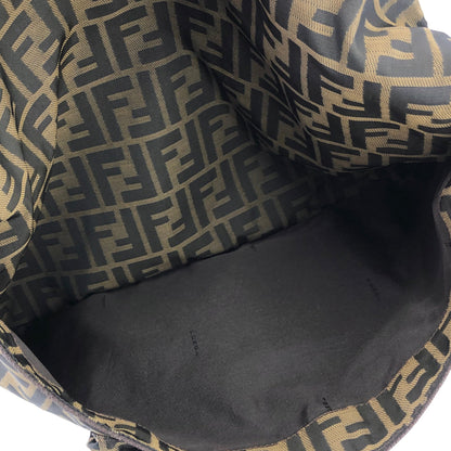 FENDI Zucca Front zipper Jacquard Shoulder bag Brown Vintage Old kkez6c