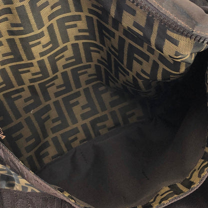 FENDI Zucca Front zipper Jacquard Shoulder bag Brown Vintage Old kkez6c