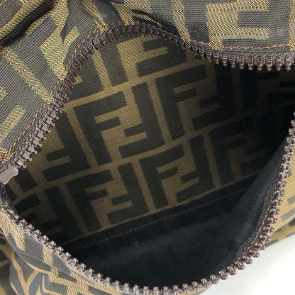 FENDI Zucca Front zipper Jacquard Shoulder bag Brown Vintage Old kkez6c