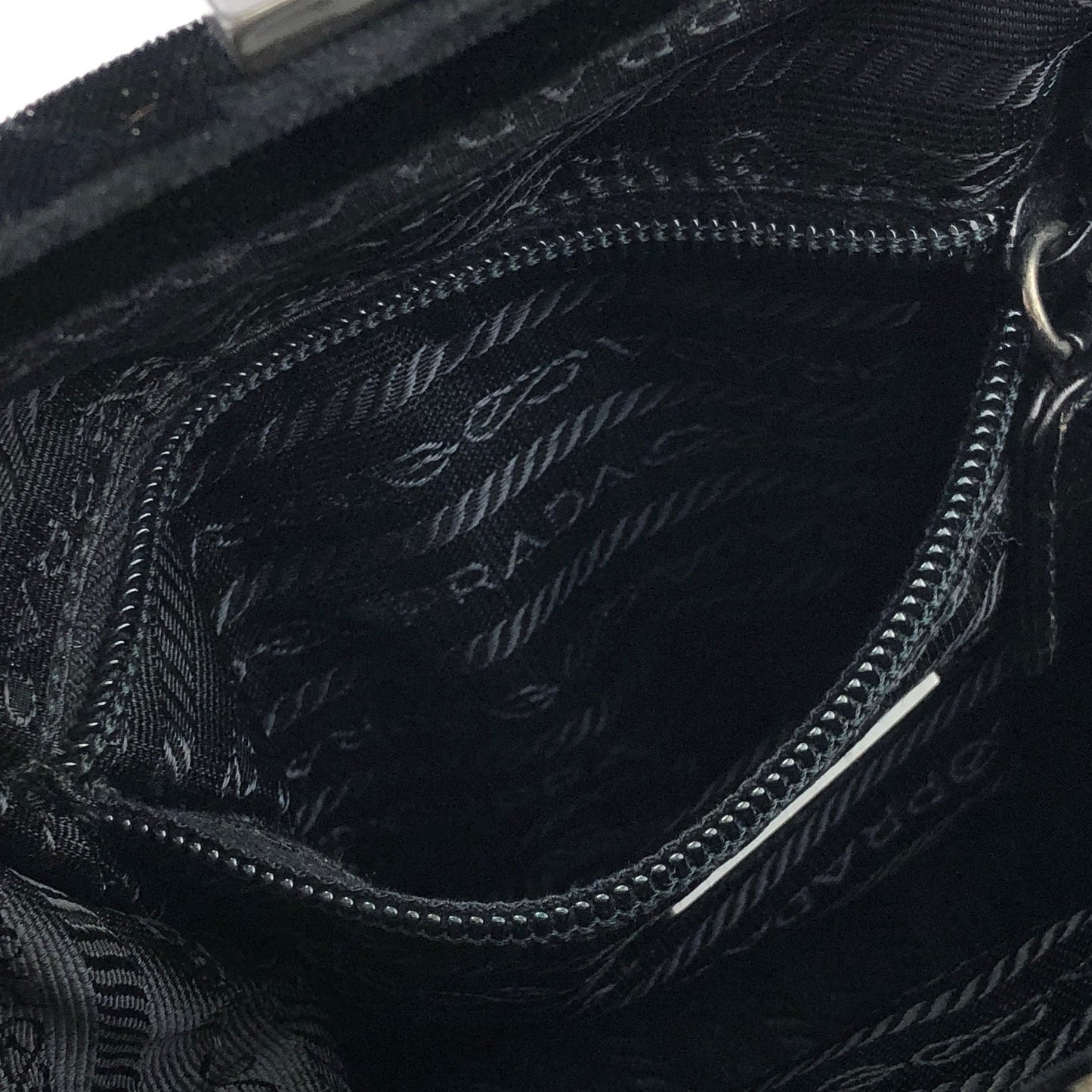 PRADA Crocodile emboss Leather Velour Purse bag Handbag Black Vintage sx2vcj