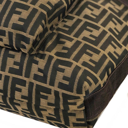FENDI Zucca Front zipper Jacquard Shoulder bag Brown Vintage Old kkez6c