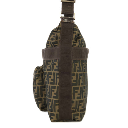 FENDI Zucca Front zipper Jacquard Shoulder bag Brown Vintage Old kkez6c