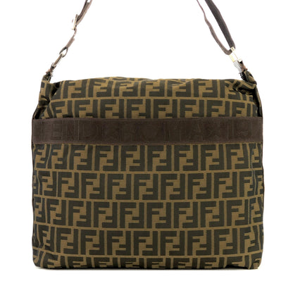 FENDI Zucca Front zipper Jacquard Shoulder bag Brown Vintage Old kkez6c