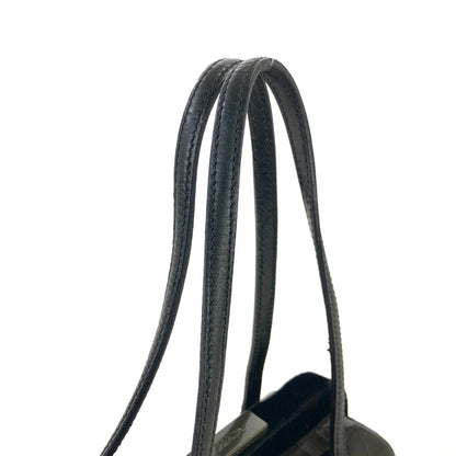 PRADA Crocodile emboss Leather Velour Purse bag Handbag Black Vintage sx2vcj